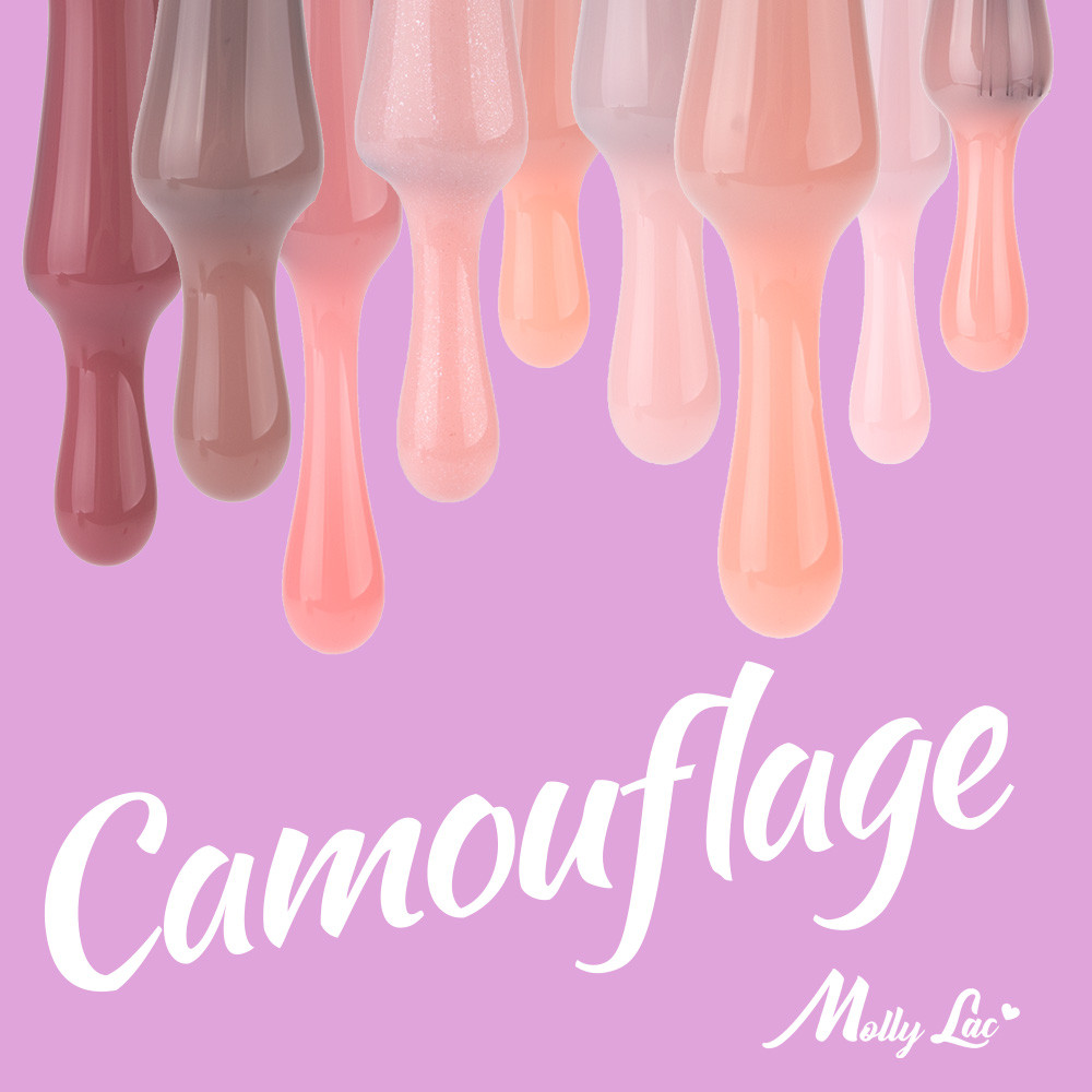Base Rubber 2in1 CAMOUFLAGE Nectarine Nude 10ml Molly Lac - immagine 3