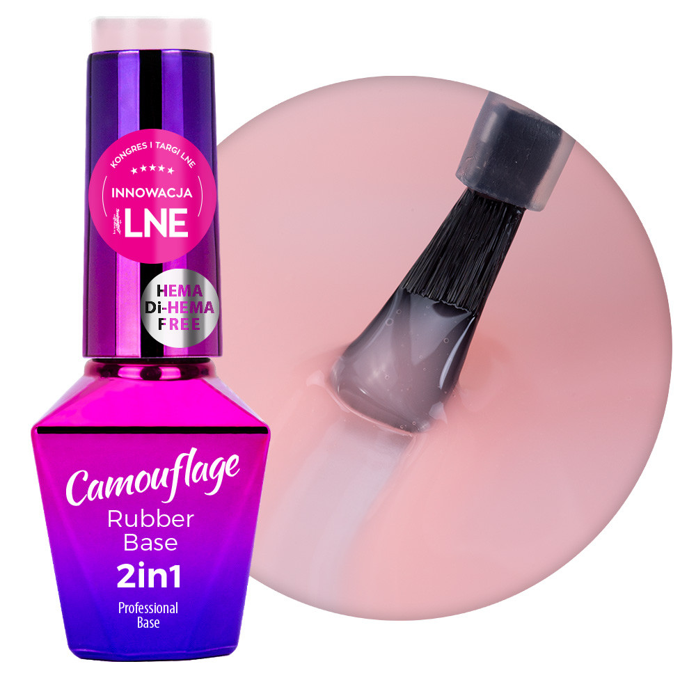Base Rubber 2in1 CAMOUFLAGE Nectarine Nude 10ml Molly Lac