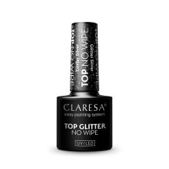 CLARESA - Top No Wipe Glitter Silver 5ml