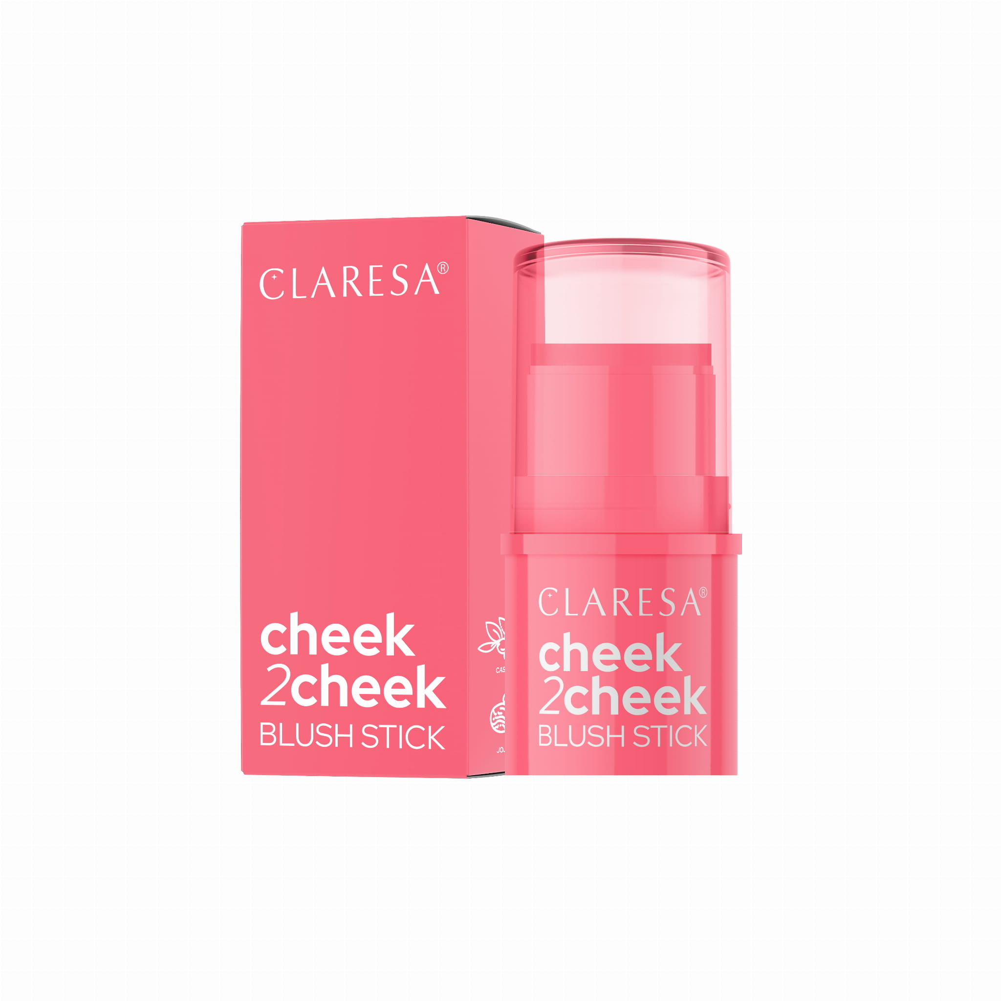 CLARESA - BLUSH IN STICK - CHEEK 2 CHEEK - NEON CORAL