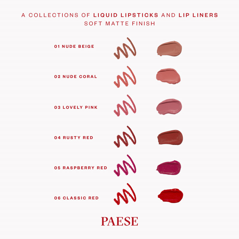 PAESE - THE KISS LIPS LIQUID LIPSTICK - 06 CLASSIC RED - immagine 4
