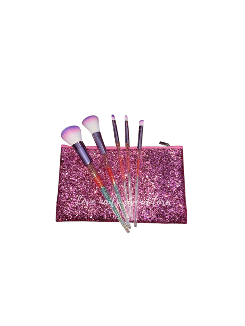 Set Pennelli Make Up con Pochette Glitterata